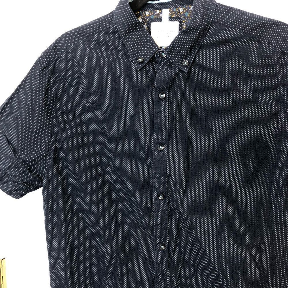 Denim & Flower Ricky Singh navy blue button up short sleeve collared shirt - Picture 3 of 14